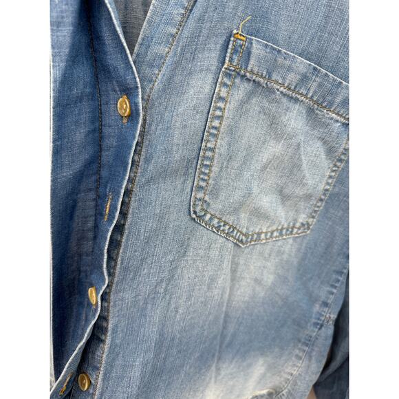 Cloth & Stone Blue Chambray Denim Button Down Shirt Women's Size X-Small XS - Picture 4 of 9